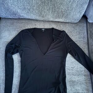 Elegant Black V-Neck Top